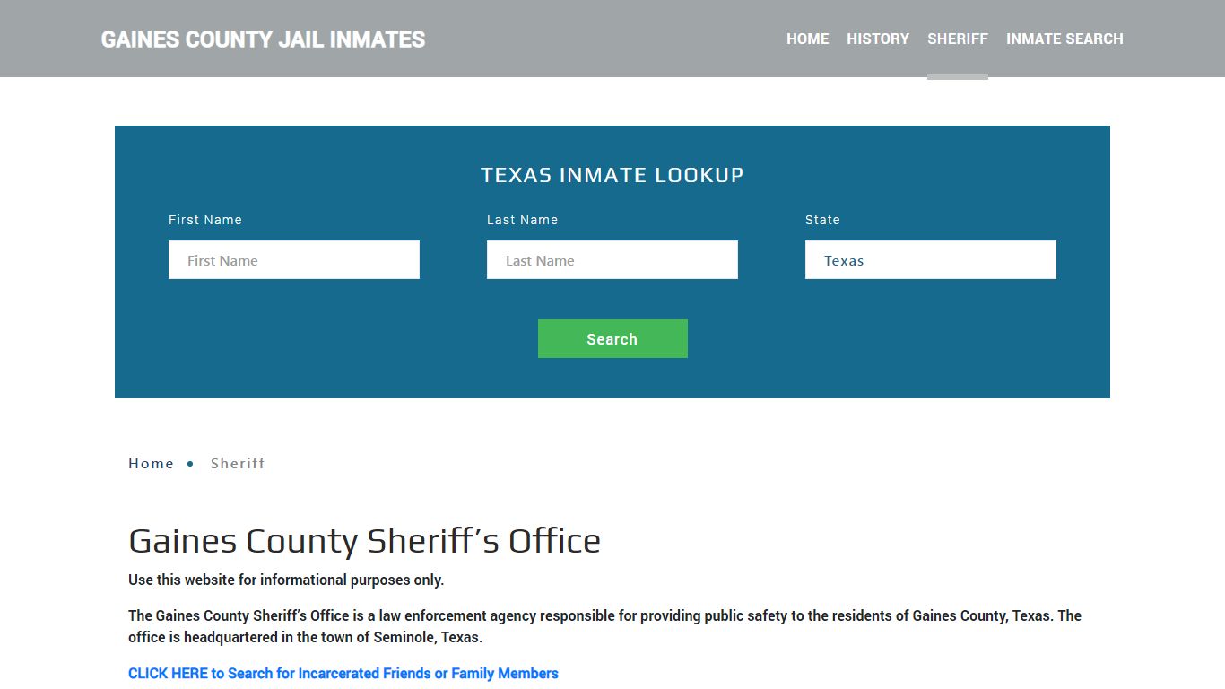 Gaines County Sheriff, TX Arrest Warrant Lookup