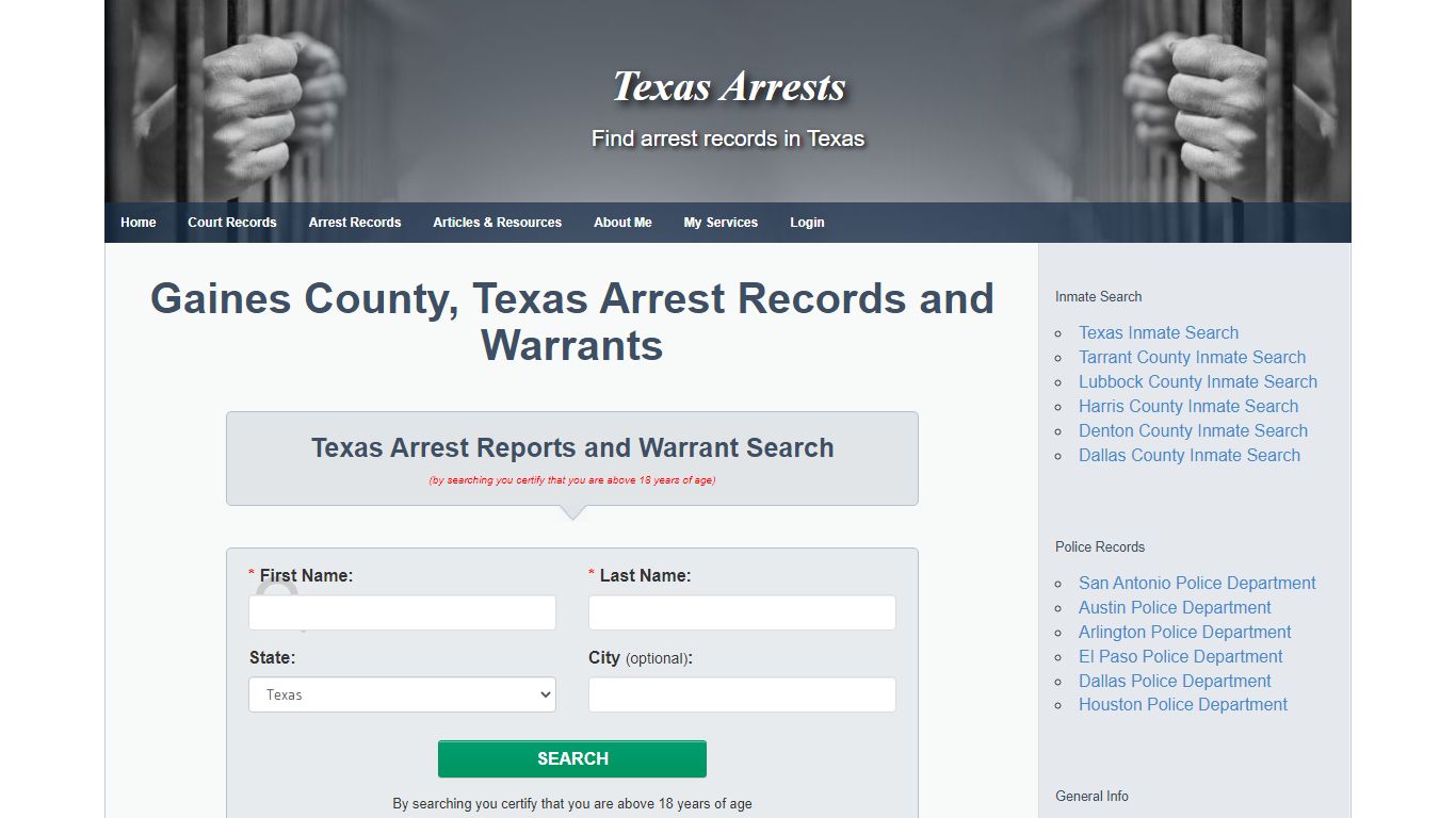 Gaines County, Texas Arrest Records and Warrants