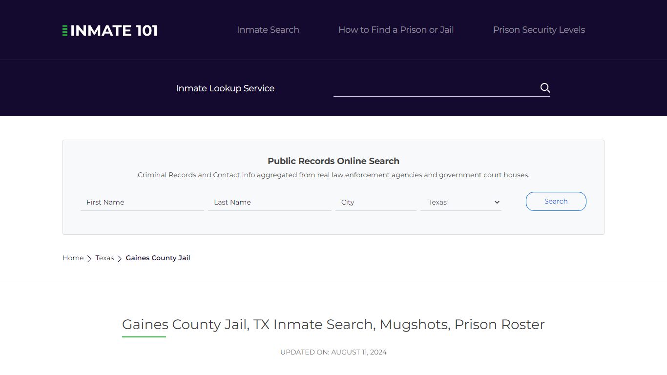 Gaines County Jail, TX Inmate Search, Mugshots, Prison Roster